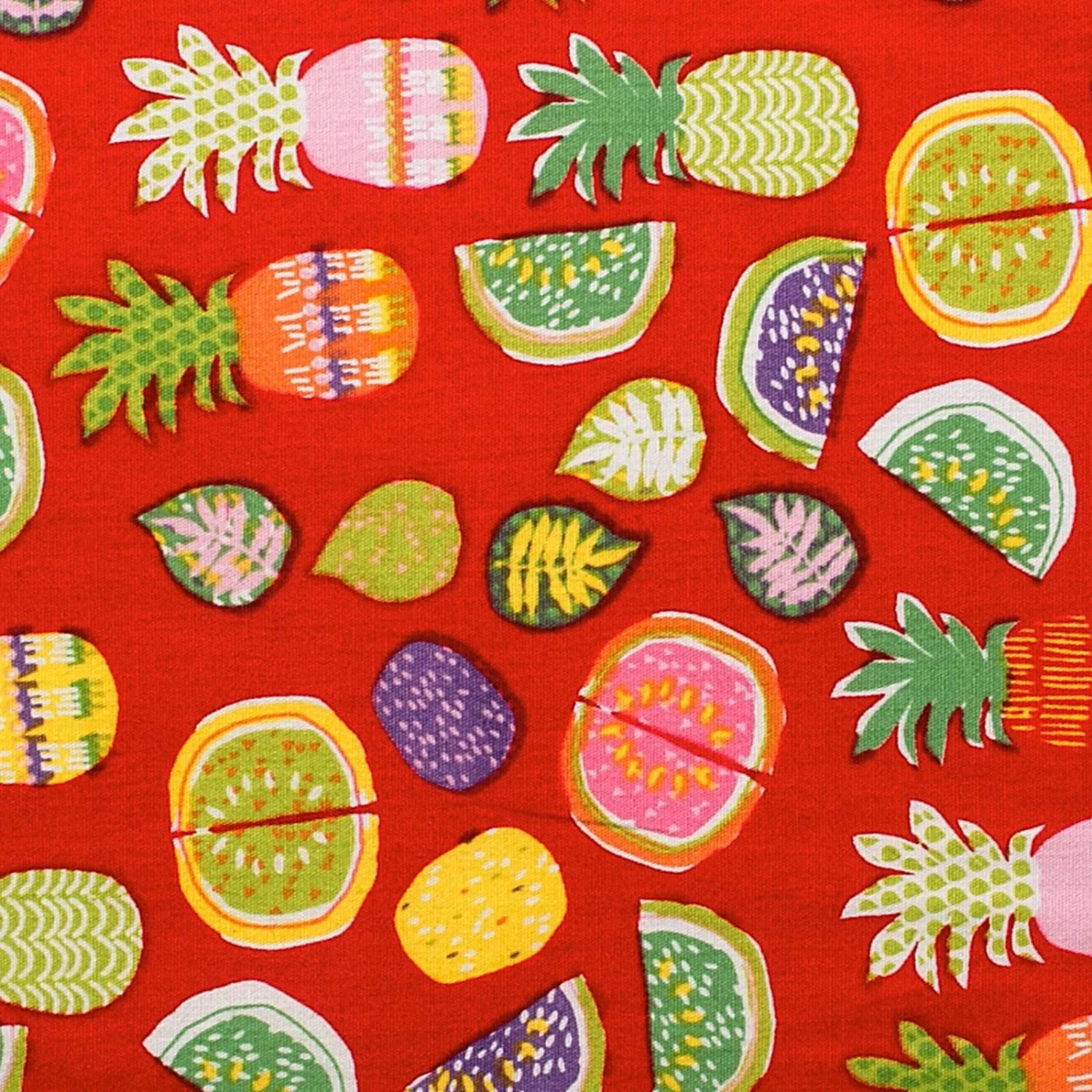 Exotic - Cotton Fabric With Fruit Design - Red - Image 3