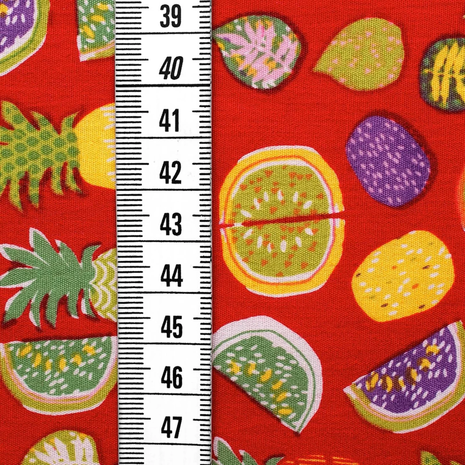 Exotic - Cotton Fabric With Fruit Design - Red - Image 4