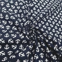 Cotton Fabric - Anchor - Marine White