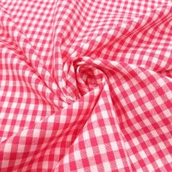 Yara - Oeko-Tex® Chequered Cotton Fabric - Pink-white