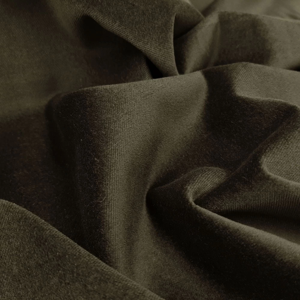 Diamond - OEKO-TEX® Cotton Velvet, Velour - Dark Olive