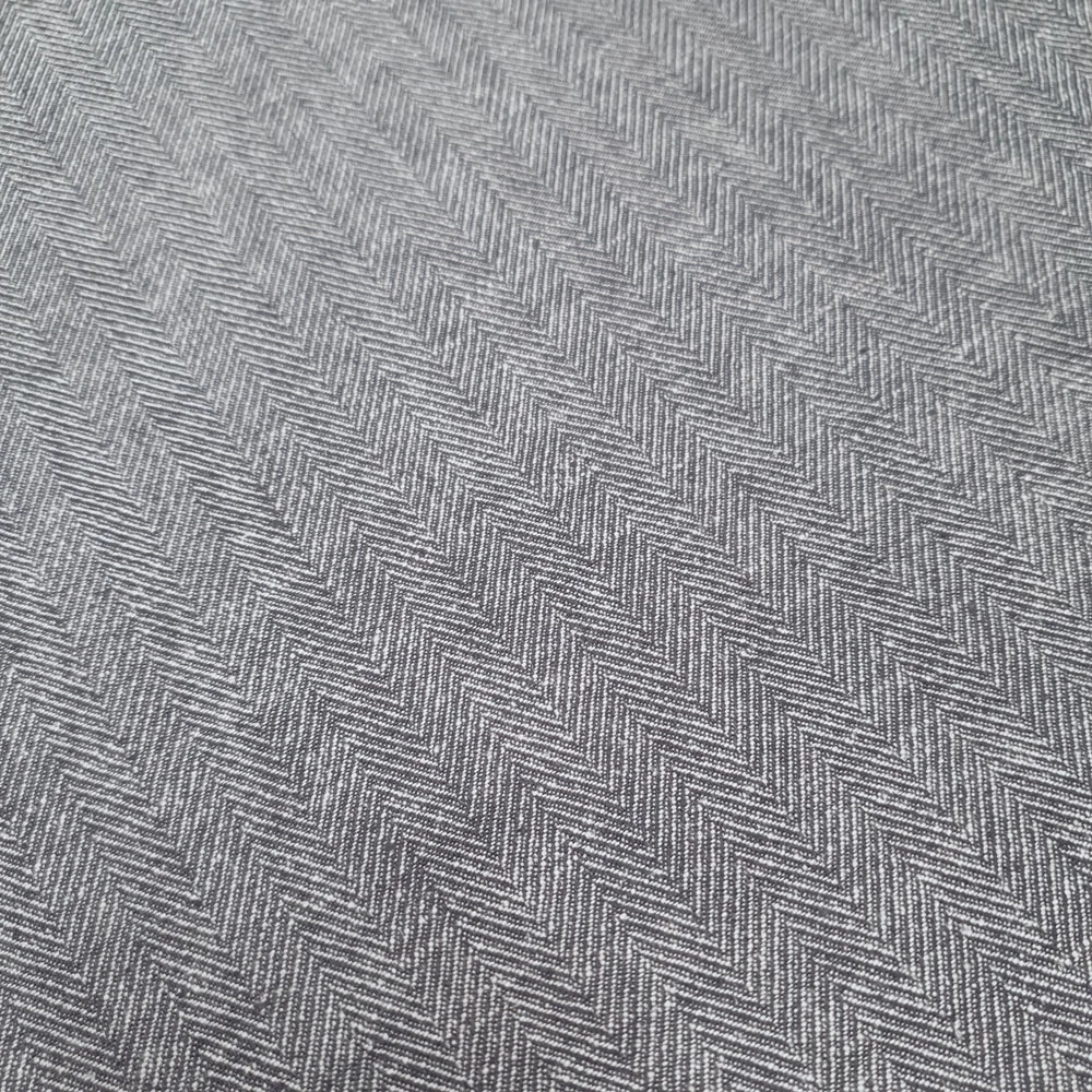 Fritz - Linen Fabric With Herringbone Pattern- Swedenblue-White - Image 5