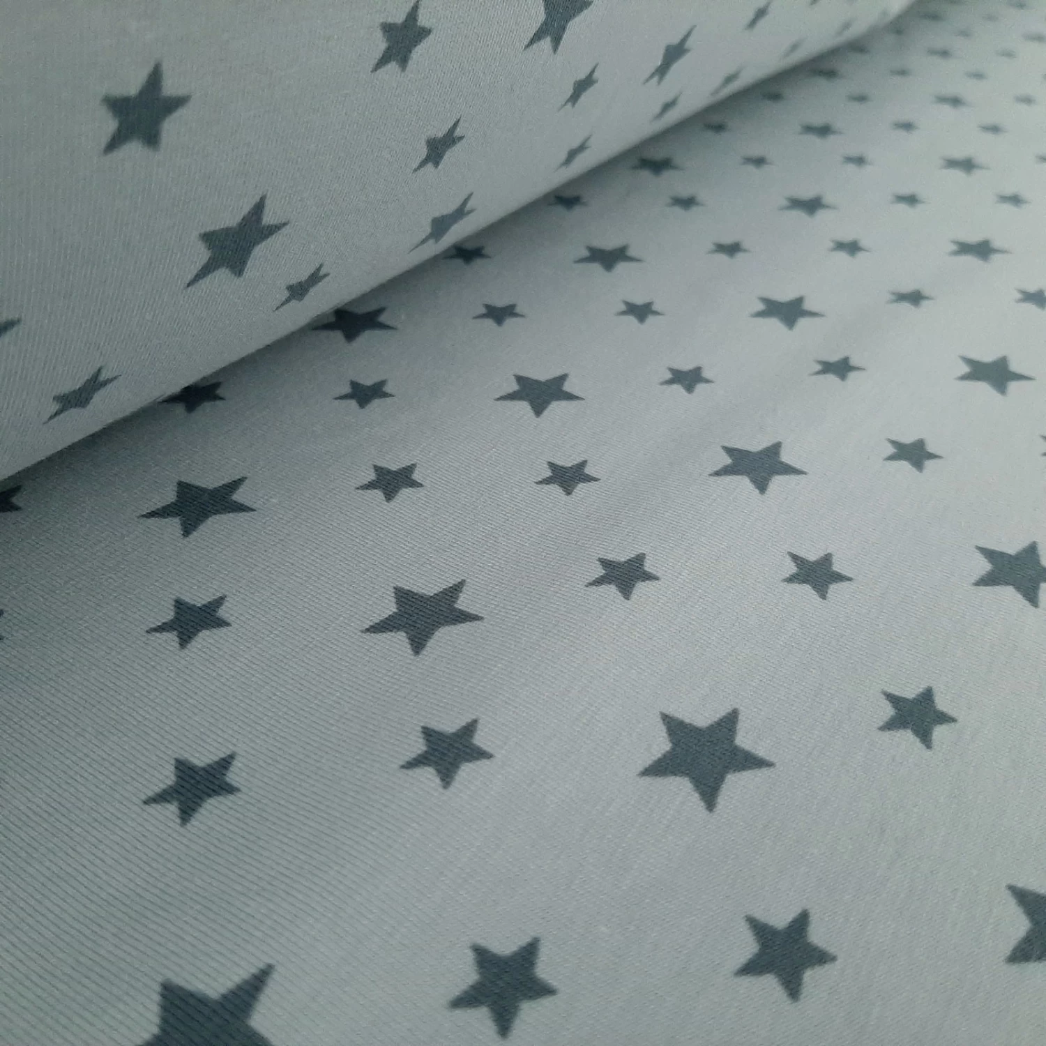 Stella - Cotton Jersey Starry Night - Light Grey
