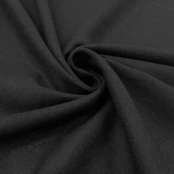 Bella - Natural Linen Cotton Fabric - Black