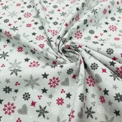 Christmas Fabric "Christmas Time" - Extra Width 160cm-Burgundy