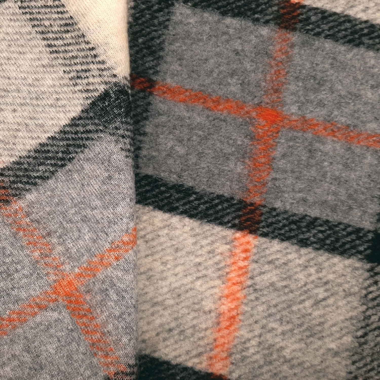 Cuno - Oeko-Tex® Wool Fabric With Check - Grey - Image 3