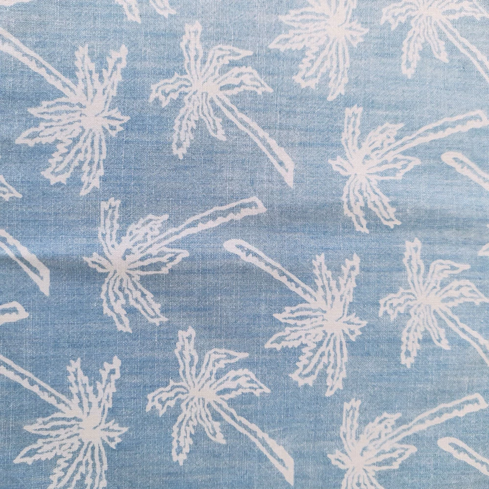 Ruan - Summer Jeans With Palm Print - Blue Mottled - Image 4